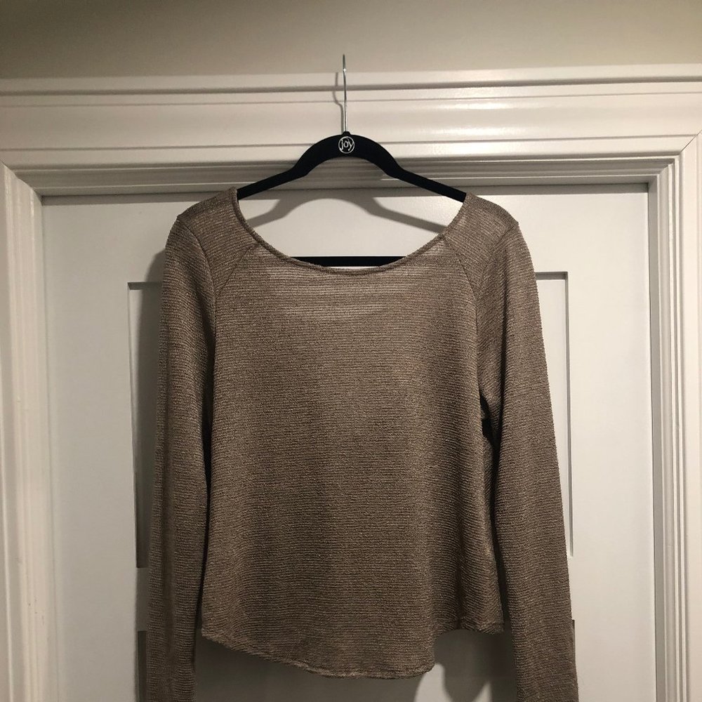 7 For All Mankind glittery long sleeve top, size M